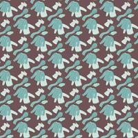 Seamless knitted clothes pattern with sweater, mittens, hat and scarf print. Brown background. Xmas backdrop. vector