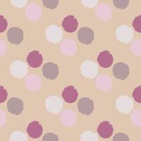 Pom poms of seamless pattern. Hand drawn cute background. vector