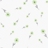 Pale tones seamless floral random pattern with doodle chrysanthemum shapes. Grey light background. vector