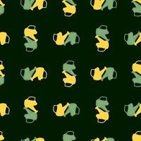 Watering can seamless pattern. Garden background. vector