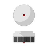 Icon fire prevention smoke detector sensor on white background. Gas sensor gray in flat style . vector