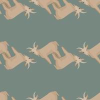 Seamless pattern of goat. Domestic animals on colorful background. Vector illustration for textile.