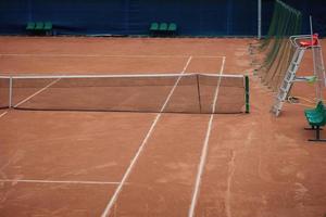 Tennis net and court photo