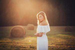 beautiful woman in the field photo