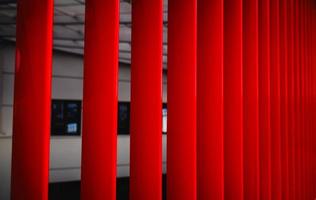 red metal panels on the building photo