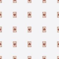 Game cards seamless pattern. Design gambling. Repeated texture in doodle style. vector