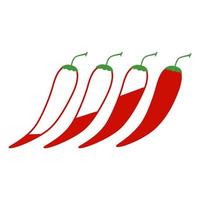 Spicy chilli pepper indicator isolated on white background. Symbol for menu restaurant in flat style. vector