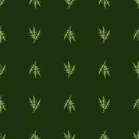 Seamless pattern bunch arugula salad on dark background. Minimalistic ornament with lettuce. vector