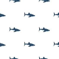 Whale shark seamless pattern in scandinavian style. Marine animals background. Vector illustration for children funny textile.