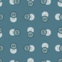 Coins seamless pattern. Hand drawn background from money. vector