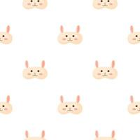 Rabbit geometric seamless pattern on white background. Children graphic design element for different purposes. vector
