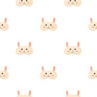 Rabbit geometric seamless pattern on white background. Children graphic design element for different purposes. vector