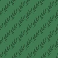 Herbal nature seamless pattern with doodle leaves branches elements. Green botany backdrop. vector