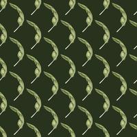 Seamless pattern banana leaf on dark green background. Beautiful ornament summer tropical leaf. vector