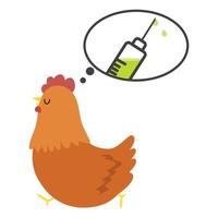 Sick chicken Swine Flu a vaccination concept vector