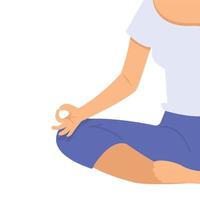 Young people doing yoga  meditating practicing concept vector