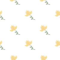 Lily abstract seamless pattern. Hand drawn flower background. vector