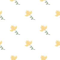 Lily abstract seamless pattern. Hand drawn flower background. vector