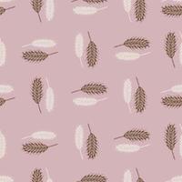 Wheat seamless pattern. Cereal crop sketch. vector