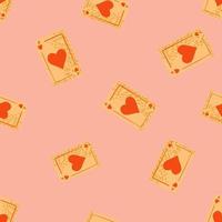 Game cards seamless pattern. Design gambling. Repeated texture in doodle style. vector