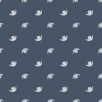 Abstract seamless winter pattern with wool sweater blue elements. Pale dark blue background. vector