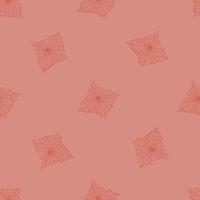 Seamless pattern spider web isolated on pink background. Outline spooky cobwebs template for fabric. vector