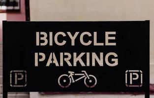 señal de estacionamiento de bicicletas foto