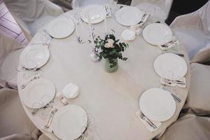 Luxury table settings for fine dining photo