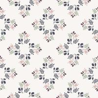 Floral ornament seamless hand drawn pattern. Doodle outline botanical print in blue and ligth tones. vector