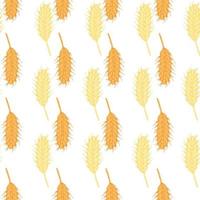 Wheat seamless pattern. Cereal crop sketch. vector