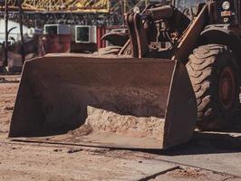 Wheel loader with a large bucket photo