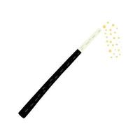 Magic wand isolated on white background. Cartoon magic element for trick hand drawn sketch white color. vector