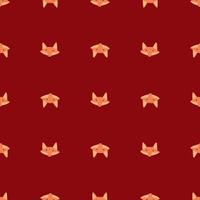 patrón de zorro sin costuras en estilo a mano alzada. animales de cabeza sobre fondo colorido. ilustración vectorial para textiles. vector