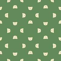 Bear pattern seamless in freehand style. Head animals on colorful background. Vector illustration for textile.