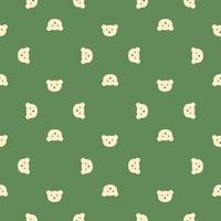 Bear pattern seamless in freehand style. Head animals on colorful background. Vector illustration for textile.