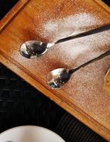 two metal spoons photo