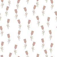 Tulips seamless pattern. Cute hand drawn flowers background. vector