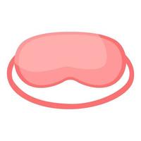 Sleep mask color pink on white background. Face mask for sleeping human isolated in flat style vector