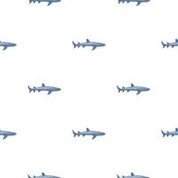 Reef shark seamless pattern in scandinavian style. Marine animals background. Vector illustration for children funny textile.