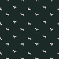 Seamless pattern of sheep. Domestic animals on colorful background. Vector illustration for textile.