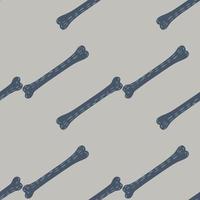 Spooky seamless pattern in minimalistic style with simple bones shapes. Light blue background. vector