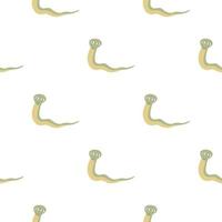 Animal seamless isolated pattern with green simple snakes print. White background. Cartoon simple print. vector
