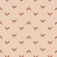 Decorative seamless pattern with small abstract leaf elements. Pink pastel background. vector