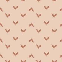 Decorative seamless pattern with small abstract leaf elements. Pink pastel background. vector