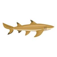 Lemon shark isolated on white background. Cartoon character of ocean for children. vector