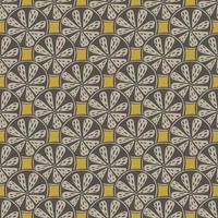 Grey abstract vintage citrus slices seamless doodle pattern. Yellow background. Hand drawn tasty backdrop. vector