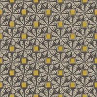 Grey abstract vintage citrus slices seamless doodle pattern. Yellow background. Hand drawn tasty backdrop. vector