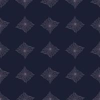 Seamless pattern spider web isolated on dark blue background. Outline spooky cobwebs template for fabric. vector