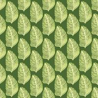 Organic palm leaf seamless pattern with hand drawn foliage print. Simple color background. Vector illustration for seasonal textile.