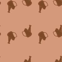 Watering can seamless pattern. Garden background. vector